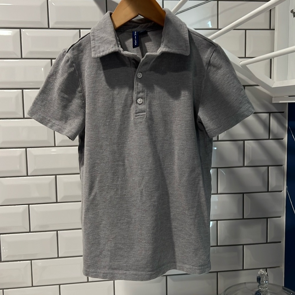 JANIE AND JACK BOYS GRAY POLO SHIRT SIZE 8